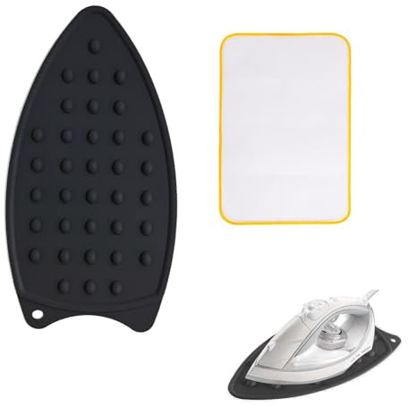 Silicone Ironing Mat, Ironing Mat, Ironing Mat for Table, Iron Rest, Mini Iron Rest, Ironing Cloth, with 1 Piece Thermal Insulation Mat, Portable Safety Protection Thermal