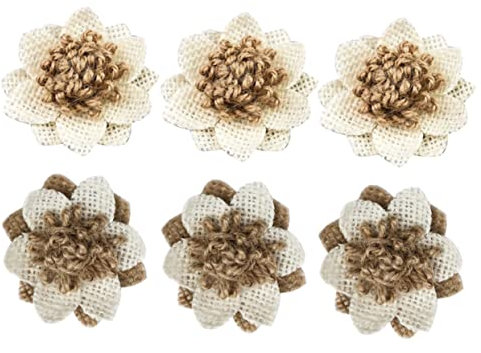 ifundom 6 Piezas De Bricolaje Hacer Flores De Arpillera Delicadas Flores De Arpillera para Bricolaje Arpillera Flores Arpillera Rosas De Flores DIY Cuerda De Boda Ropa