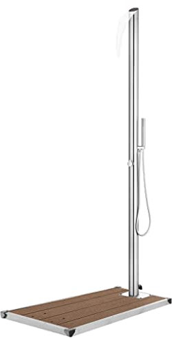 CBLDF Gartendusche mit braunem Boden 225 cm Edelstahl