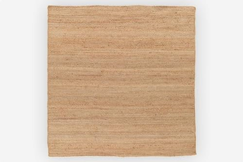 MY-RUG Großer handgemachter Jute Teppich Nitin 200 x 200 cm - Rechteckig, robust, quadratisch, Natur, Juteteppich fürs Wohnzimmer oder Küche im Boho Style