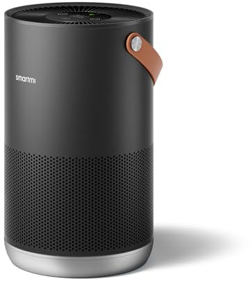 Smartmi Purificador de aire P1 Portátil de alta Eficiencia con Filtro HEPA13 Hasta 30㎡ CADR 250m³/h 19dB Modo de Suspensión Eliminación de Partículas 99,99% APP Conectada y Vigilancia en Directo Negro