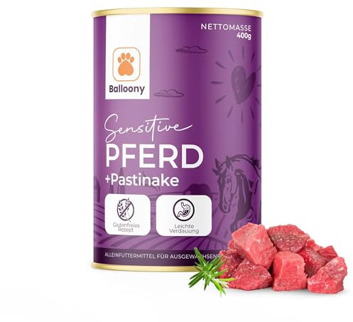 Balloony.pet - hypoallergenes Nassfutter mit Pferd (6x400g) – Darmschonend - Für Hunde mit sensibler Verdauung und besonderen Ernährungsbedürfnissen