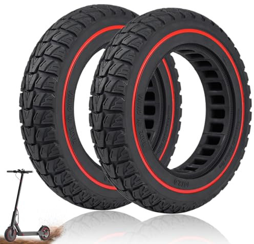 Aloskart 10 Zoll Scooter Offroad Reifen, 10x2-6.5 Vollgummireifen Scooter Reifen mit 36mm Rillen, Roller Vollgummi Reifen, Scooter Tubeless Solid Ersatzreifen, Scooter Vollreifen 10 Zoll