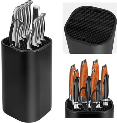 Porte Couteaux sans Couteaux, Blocs Couteaux Vides de Cuisine, Universel Porte-Couteaux Noir, Support Couteau de Cuisine, Rangement Couteaux Cuisine
