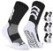 CLOSEMATE 3 Paar Fußball Socken Herren Grip Football Socks Anti-Rutsch Fußballsocken Sportsocken Für Basketball Laufen Pilates Yoga 43-46 Schwarz-Weiß L