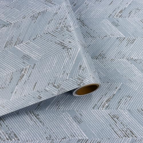 VaryFloral Strukturtapete 30cmx300cm Hellblau Klebefolie Möbel Leinen Textur Wandfolie Selbstklebend Stoff Möbelfolie Selbstklebend Gestreift Klebefolie Arbeitsplatte Küche Tapete für Badezimmer Hotel