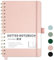 RETTACY Notizbuch A5 Dotted, Bullet Dot Journal mit 100 g/m² Dickem Papier, 70 Blatt, Notebook für Büro und Schule, Lederhülle, Roségold, 14.8 cm x 21 cm