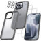 UniqueMe für iPhone 16 Pro Hülle, 5-in-1-Set Handyhülle für iPhone 16 Pro Case Rundumschutz Schutzhülle Cover,1 Handyhülle & 2 Schutzfolie & 2 Kameraschutz - Matt Grau
