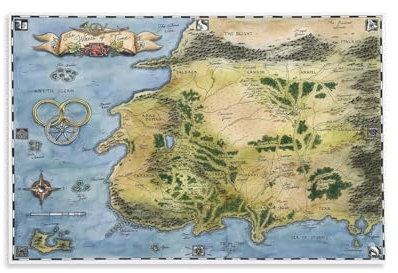 Fantasy Wheel of Time Map Vintage-Weltposter, Druck für Zimmer, ästhetische Leinwand, Wandkunst, Schlafzimmerdekoration, 30 x 45 cm