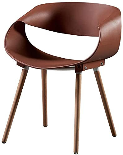 WLCNYL Küchen-/Esszimmerstühle, moderner Freizeitstuhl aus Kunststoff, Stuhl mit Holzbeinen und Rückenlehne (Farbe: Braun)