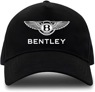 Schwarze Kappe für Fans Bentley Auto, weißes Logo, Bio-Baumwolle, Schwarz , One size