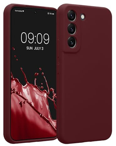 kwmobile Custodia Compatibile con Samsung Galaxy S22 Cover - Back Case per Smartphone in Silicone TPU - Protezione Gommata - viola bordeaux