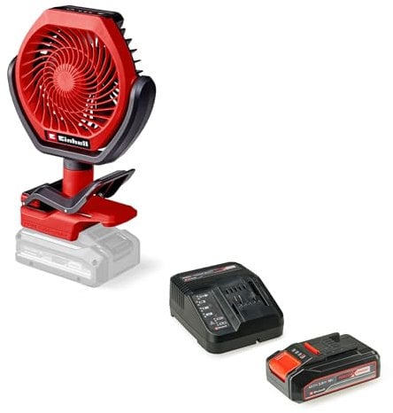 Einhell Akku-Ventilator GC-CF 18/110 Li Power X-Change (18 V, Brushless, 3 Geschwindigkeitsstufen, stufenlos einstellbar, viele Befestigungsmöglichkeiten, inkl. 2,5 Ah Akku + Ladegerät)
