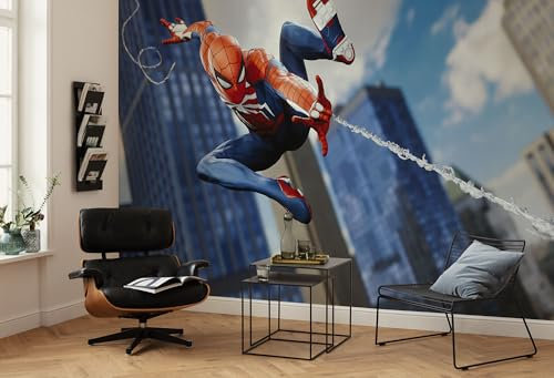 Komar Vlies Fototapete - Marvel Spider-Man Attack! - Größe 400 x 250 cm - Kinderzimmer, Kindertapete, Tapete