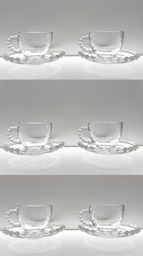 Generico Susanna Home Set 6 Tazzine da Caffè con Piattino in Vetro Trasparente, Lavorazione Elegante, Super Resistenti e Lavabili in Lavastoviglie, Certificate.