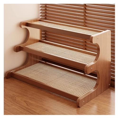 RHJOPL Soporte For Flores, Soporte For Exhibición De Plantas De Bambú, Soporte For Flores En Forma De Escalera De Tres Capas, Adecuado For Sala De Estar(50x19x31cm)