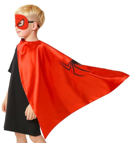 KUMSODE Superhelden Kostüm, Superhelden Umhänge und Masken, Kinder Spielzeug ab 3-9 Jungen Halloween Kostüm Maske Karneval Geschenk für Kinder