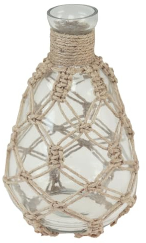 Floristik24 Glasvase Makramee Jute Natur Ø11cm H19,5cm Maritim Deko Sommer Vase