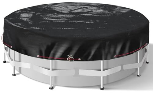 Pool Winterabdeckung für Pools Ø 460-500 cm, poolabdeckung Winter aus 200g/m² PE Material, poolabdeckung rund für Sommer & Winter, Ø 560 cm Pool Abdeckplane