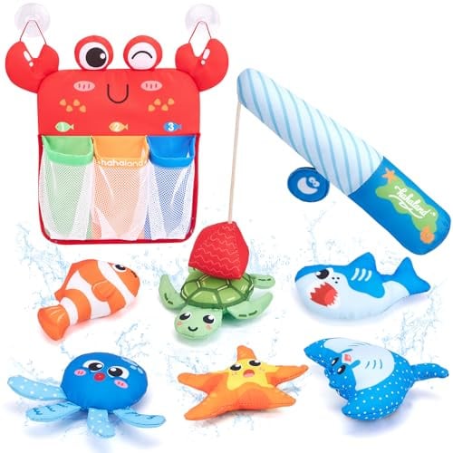 hahaland Juguetes Baño Bebe 1 año, Juego de Pesca Magnético Blando