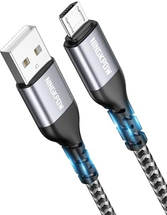 Câble Micro USB Court [50CM] Chargeur Micro USB 3A Charge Rapide et Synchro | Nylon Tressé pour Android Samsung Galaxy S7 S6 Edge J7 J5 J3, Redmi Note 5, Wiko, Huawei, LG, Kindle, PS4