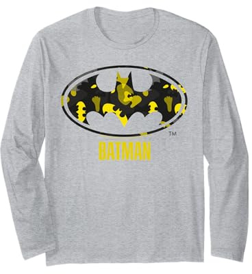 Batman-Comic mit gelbem Logo in der Silhouettenausgabe Langarmshirt