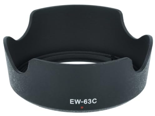 vhbw Gegenlichtblende Ersatz für Canon EW-63C für 58mm Objektiv | Schwarz, Kunststoff, tulpenförmig, 8,3 cm