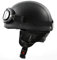 ATO Moto Retro Oldtimer Helm mit Kunstleder bezogen und Fliegerbrille Größe (M 57/58cm)