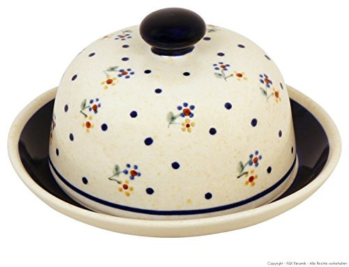 Original Bunzlauer Käseglocke S/Butterglocke für Rollbutter Ø 14,0 cm im Dekor 111