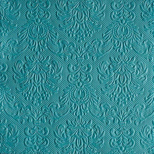 Ambiente Servietten Lunch / Party 33x33cm Elegance Petrol Geprägt / embossed