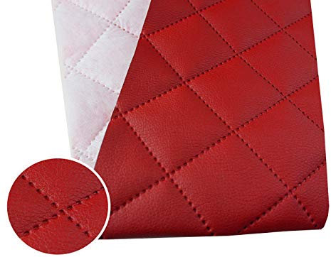 Kunstleder Gesteppt Möbel Textil Meterware Polster Stoff PU - Möbelstoff (Rot 960)