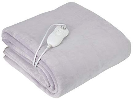 ADLER Coperta termica elettrica – 60W, 150x80cm, 4 livelli di temperatura, Pile corallo