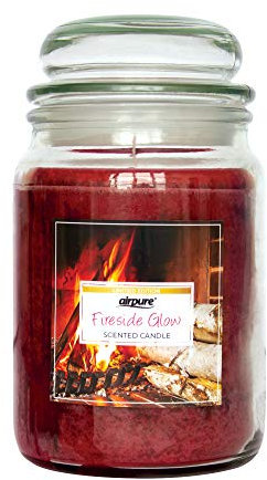 airpure Large Candle Scented, Fireside Glow Fragrance, 18oz Jar, 120 Hour Ornamental Candles, Fill The Room with a Warm and Homey Fragrance, for The Bedroom, Bathroom, Family Room of Office
