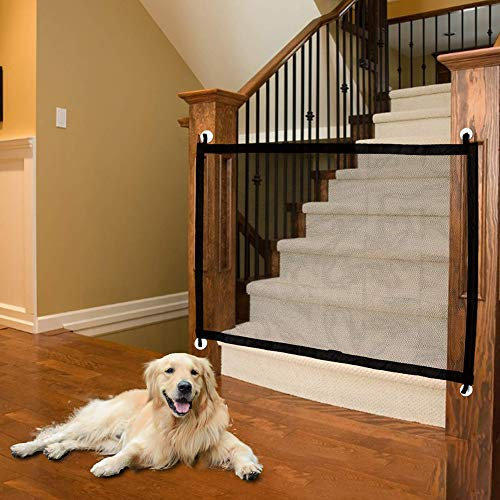 Tragbar Hunde Türschutzgitter, Baby Schutzgitter Treppe, Hundebarrieren, Faltbar Hundeschutzgitter, Absperrgitter für Haustier Hunde Katzen, Magic Gate Faltbar, 110cm x 72cm
