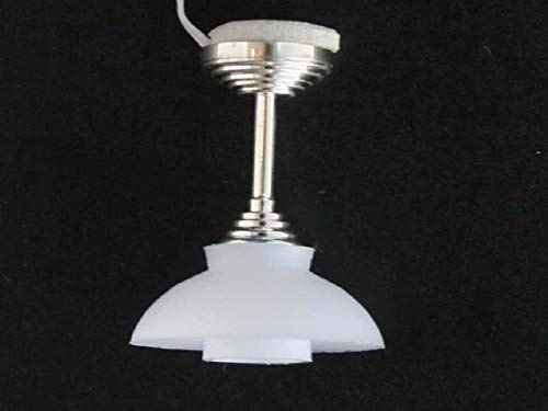 Puppenhaus Silber Deckenleuchte Weiß Coolie Lampion Miniatur Elektrische Beleuchtung