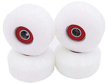 POFET 52mm Longboard Skateboard Ruedas Hardness100A Poliuretano Cruising Wheel Free Bearings Set de 4 (Blanco)