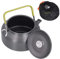 Whistling Kettle, 1.2L Outdoor Stovetop Tea Kettles Mountaineering Fishing Portable Camping Picnic Wild Firewood Kettle Pour Over for Stove Top Aluminium Alloy Water Coffee Teapot Cast Iron Stovetop