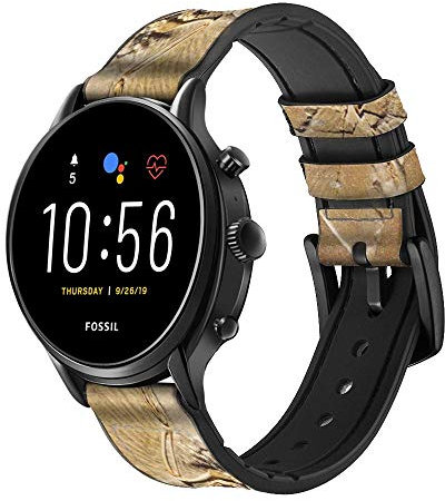 Innovedesire Dinosaur Fossil Cinturino in Pelle e Silicone Smartwatch per Fossil Mens Gen 5E 5 4 Sport, Hybrid Smartwatch HR Neutra, Collider, Womens Gen 5 Taglia (22mm)
