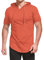 AIYINO Men's S-5X Short Sleeve Fashion Athletic Hoodies Workout Sweatshirt Hip Hop Pullover Hooded 4XL Orange