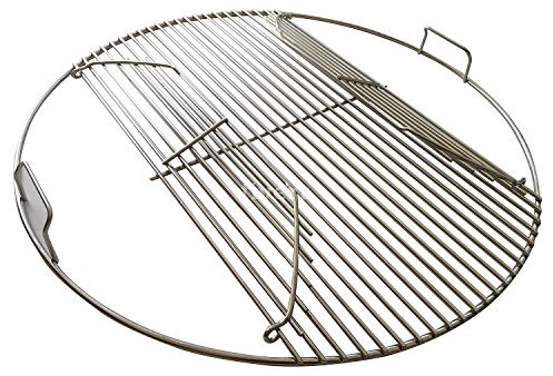 JX Griglia in Acciaio Inox 54,5 cm – Compatibile con Barbecue a Sfera 57 cm Weber One-Touch, Performer, Master-Touch – Griglia Pieghevole