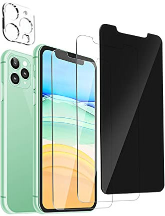 Film de verre trempé HD, film de protection anti-voyeur, convient à I phone 11 Pro/X/XS 【5,8 pouces】, protecteur d’écran de confidentialité, avec protecteur d’objectif d’appareil photo, 4 packs
