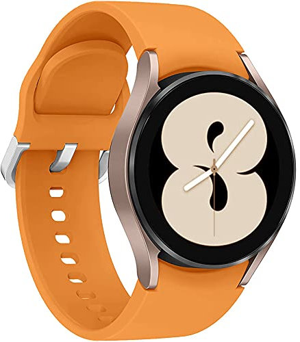 Leishouer Compatible avec Samsung Galaxy Watch 4 40mm 42mm 44mm 46mm 3 41mm Bracelets 20mm Bande de Remplacement en Silicone Souple Sport Strap pour Galaxy Watch 42mm Active 2 40mm 44mm, Orange Clair
