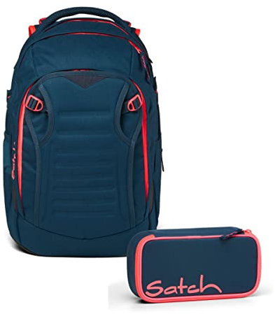 satch Match Schulrucksack Set 2tlg. mit Schlamperbox (Pink Phantom)