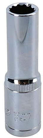 12mm 1/2in Drive Double Deep Long Reach Metric Socket 12 Point Sided Bi-hex