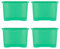 Wham Crystal 4x 80L Plastic Storage Boxes with Lids. Large Size, Strong (Pack of 4, 80 Litre). Made in the UK (Tint Leprechaun Green)