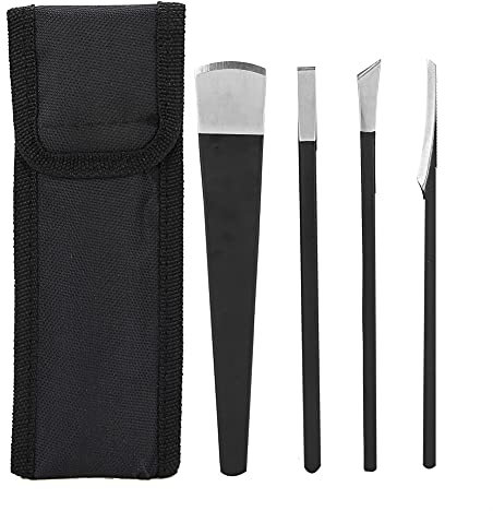 Pediküre Messer Set, 4 Stück Fußpflege Hornhauthobel Klingen Fußfeile Hornhautentferner Tragbares Eingewachsene Zehennägel Korrekturzang Maniküre Nagelfeile für Füße