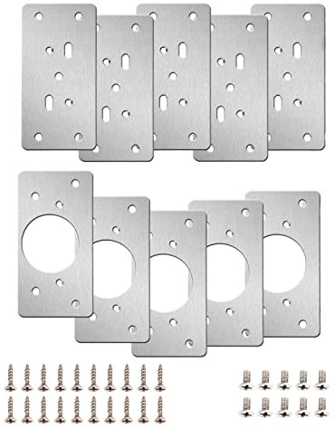 Scharnier Reparaturplatte Schranktüren Schrank Scharnier Reparatur Platte Loch Schrauben Edelstahl Befestigungsplatte Topfscharnier Reparaturplatte für Reparatur Feste Schranktüren(10 Stück: 90*47mm)