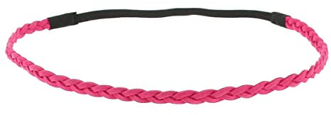 Fuchsia rosa Damen Haarband - Suede Einfaches und Einfarbiger Geflochtenes Hairband, Samtaspekt - Einheitsgrößer Dünnes Stirnband - Hochzeit Vintage Headband - Original Look Boho, Hippie
