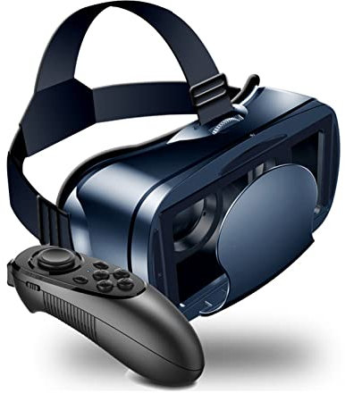 mumisuto VRG Pro 3D VR-Headset, Blaulicht-Augenschutz HD-Virtual-Reality-Headset, 3D-VR-Virtual-Reality-Brille Mit Fernbedienung, Leichte, Verbesserte Unterstützung Und Komfort Im VR-Headset
