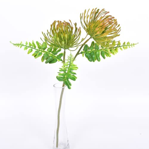 nnepia 10 ramos de flores artificiales de crisantemo con tallo de hortensias de plástico para arreglos de boda, fiesta, hogar, decoración de jardín (verde B, 10 unidades)